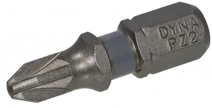 Dynaplus - Schroefbit - Pozidrive2 - 25mm - Grijs (10 stuks)