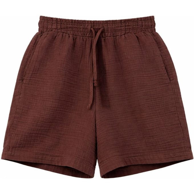 Hoge Taille Textuur Katoenen Shorts