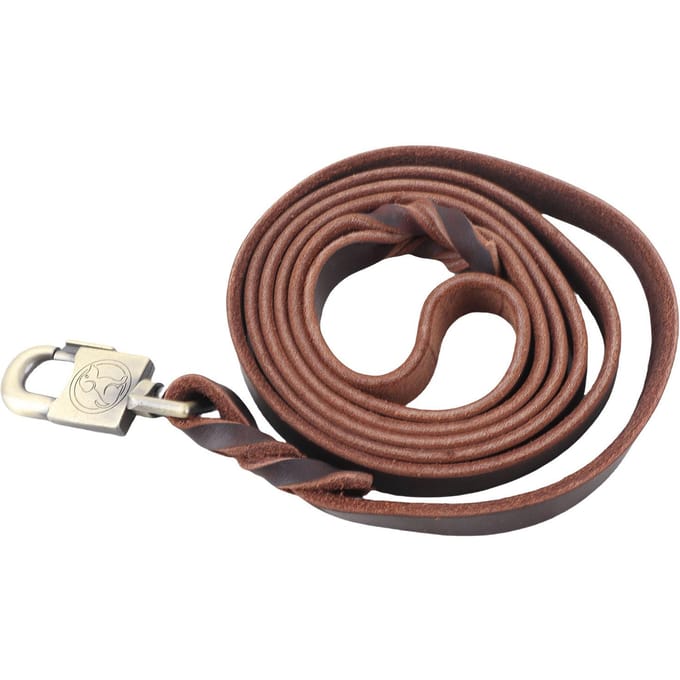 Duurzame leren honden trainingsriem voor grote middelgrote honden brown