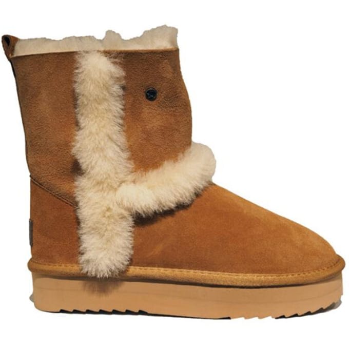 Warmbat Australia Kangaroo Plateau dames gevoerde boot - Cognac - Maat 40
