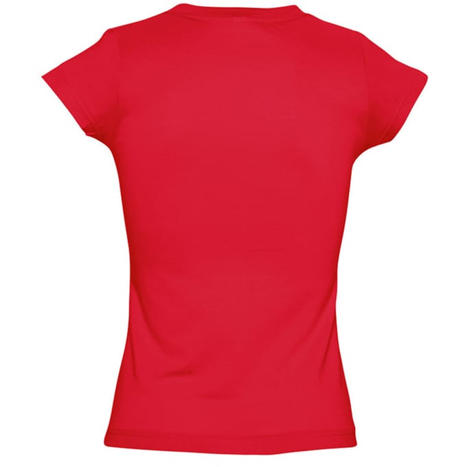 SOLS Dames/dames Maan V Hals T-Shirt met korte mouwen (Rood)