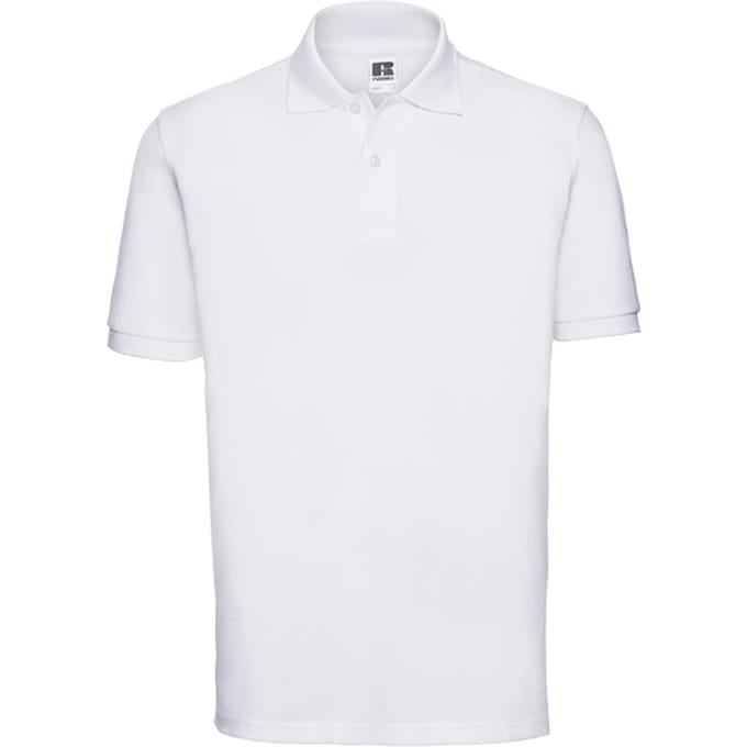 Russell Heren Klassiek Katoenen Polo Shirt (Wit)