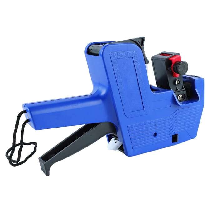 8 Cijfers Prijs Numerieke Tag Maker met 3 Rollen Etikettenpapier 2 Inktwielen Duidelijke Print Prijs Etiketteermachine blue