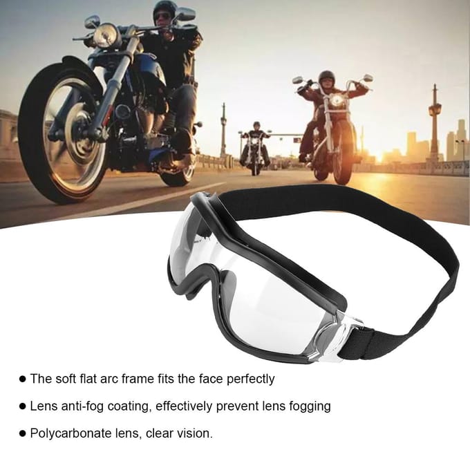 Motorbril Oogbescherming Stofdicht Winddicht Anti-condens Spatwaterdicht Veiligheidsbril black