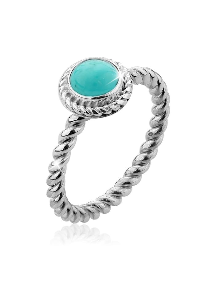 Nenalina - Ring - Howlith Geburtsstein Dezember Boho 925 Silber - Dames