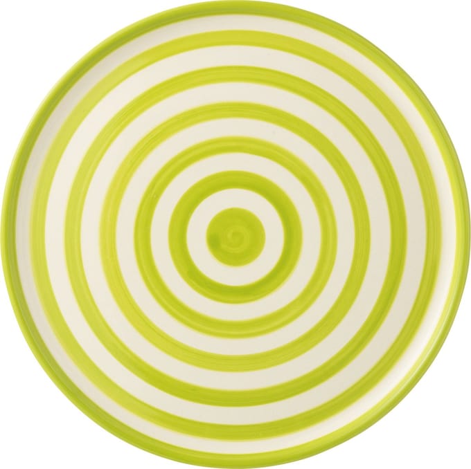 J-Line bord Granada Stripes - keramiek - wit/groen