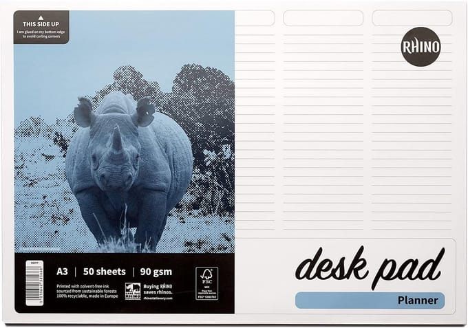 A3 Bureauonderlegger met 5 Kolommen Planner en Notitieblok Papier