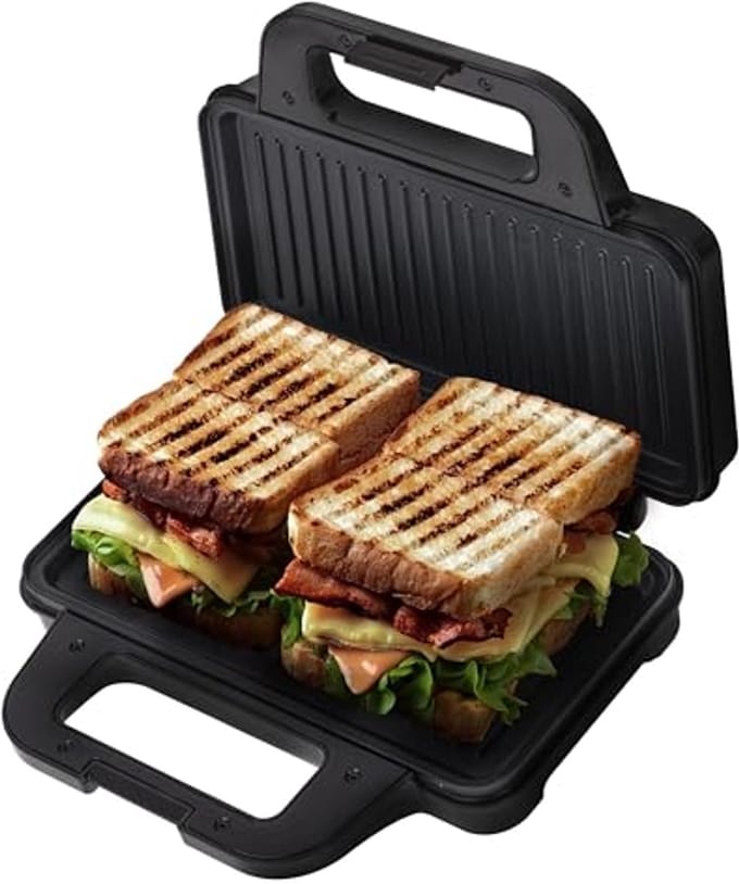2-in-1 Sandwichmaker en Panini Grill - Compacte Toaster voor Heerlijke Snacks
