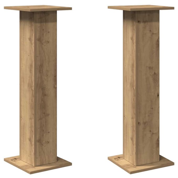 vidaXL - Speakerstandaards - 2 - st - 30x30x95 - cm - hout - artisanaal - eikenkleurig