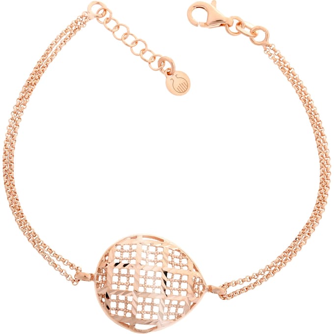 Orphelia ZA-7191/RG- Armband rosé double chain drop - 925 Zilver - 19 cm