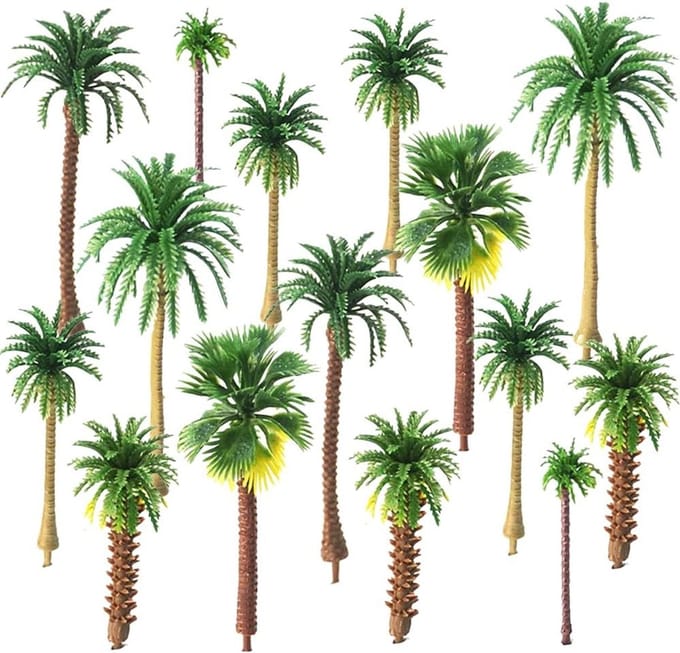 Miniatuur Palmboom Set van 30 Stuks voor Landschapsmodelbouw, DIY Sand Table en Spoorwegarchitectuur 5-9cm