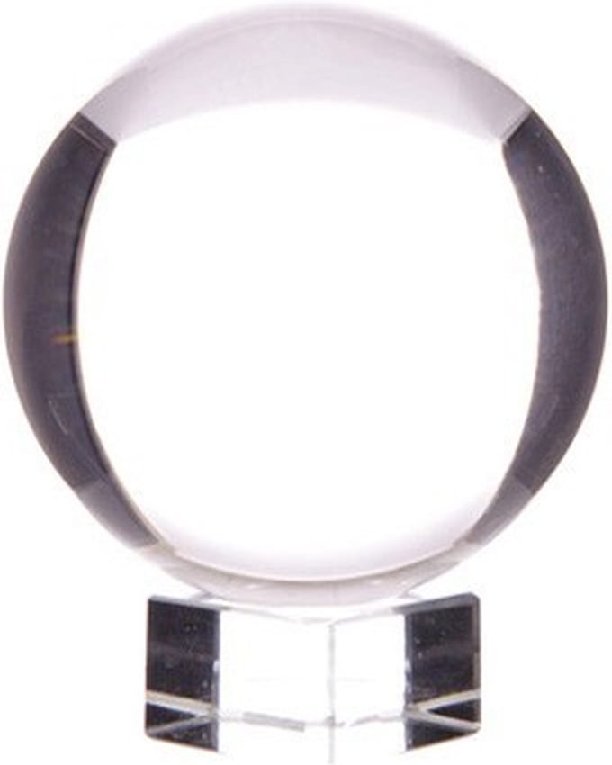 Kristallen Bol op Glazen Sokkel - 40 mm
