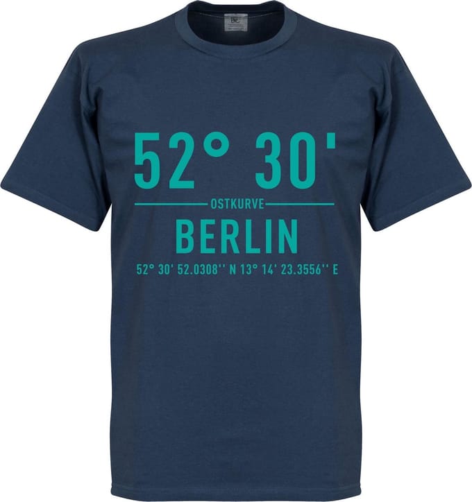Hertha BSC Olympiastadion Coördinaten T-Shirt - Blauw - M