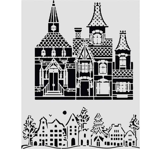 Stamperia Sjabloon "Christmas House", 20 x 25 cm