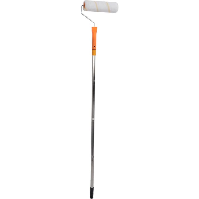 3,9ft Verfroller Verlengstok Kit met 9in Rollerborstel Afneembaar Telescopisch Lange Verfroller Set voor Hoek white