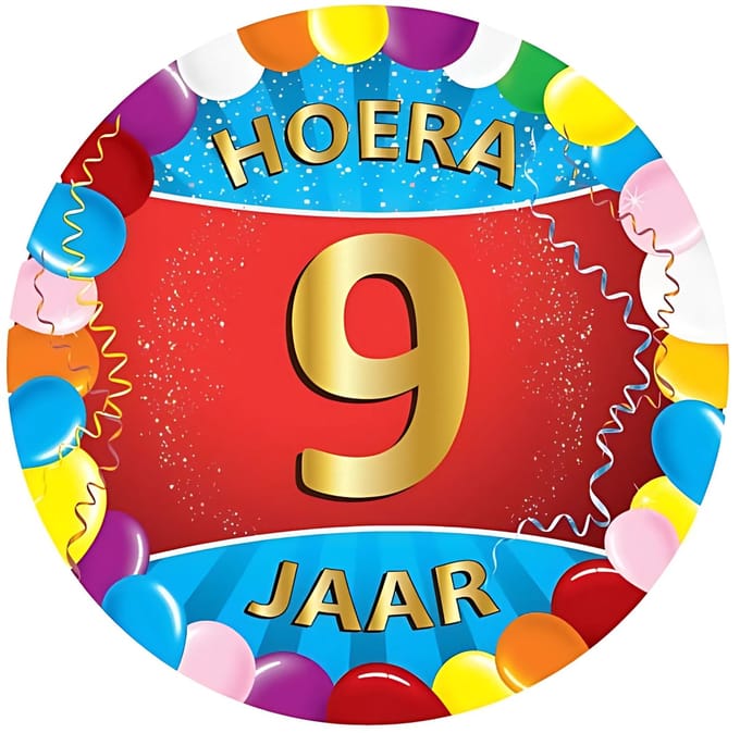 Bierviltjes 9 jaar - 25x stuks - multicolor - verjaardag/feest - feestartikelen
