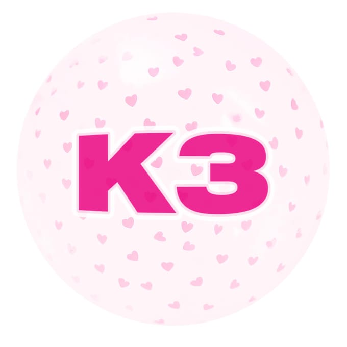 k3 - Speelgoedbal - Transparante Glitterbal met K3-Print