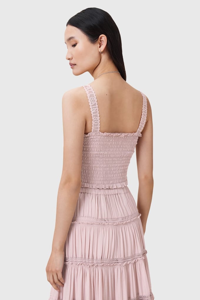 AllSaints Talia Top Mauve Pink Größe: 10 | Maxiröcke Outlet | Damen | Rosa