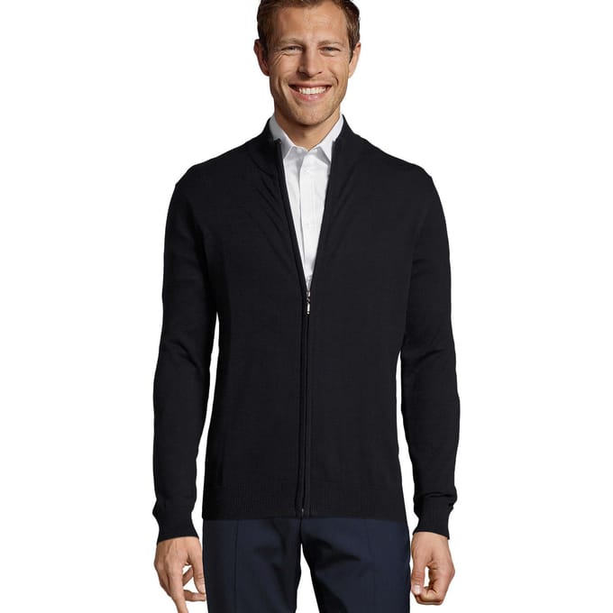 SOLS Heren Gordon gebreid vest met rits (Marine)