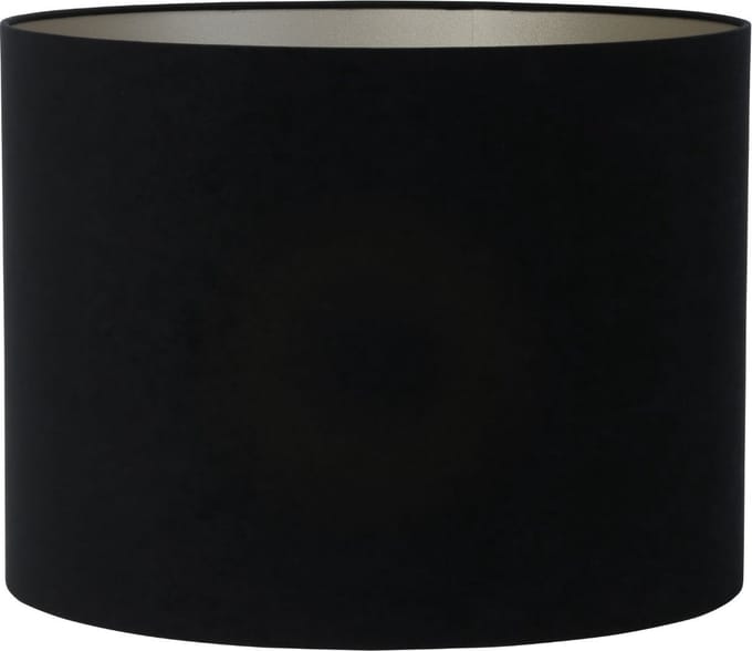 Light & Living Cilinder lampenkap Velours - Zwart - Ø50x38cm - Modern