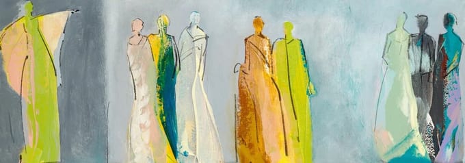 Kunstdruk Cilia De Munnik - Begegnungen II 100x35cm