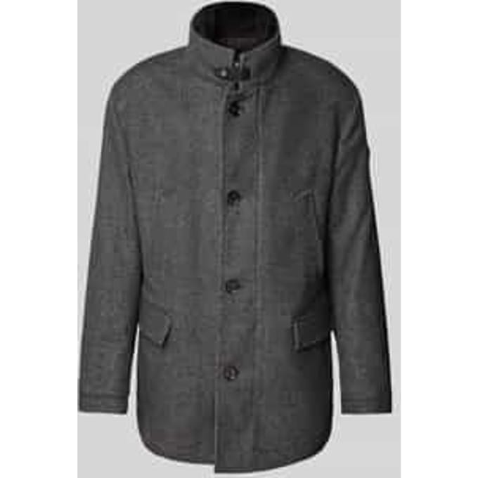 Lange wollen jas met opstaande kraag, model 'Gary'