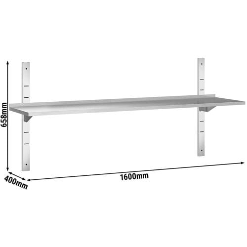 GGM Gastro RVS wandschap PREMIUM - 1600x400mm zilver