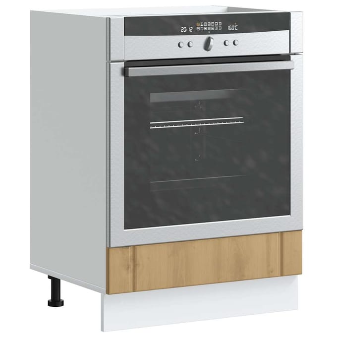 vidaXL - Ovenkast - Lucca - bewerkt - hout - artisanaal - eikenkleur