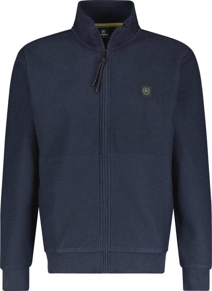 Lerros Vest Gestructureerd Sweat Jack 2484532 485 Classic Navy Mannen Maat - L