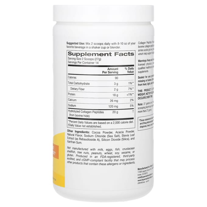 Collageen Peptiden, Chocoladesmaak, 378G(13,33 oz)
