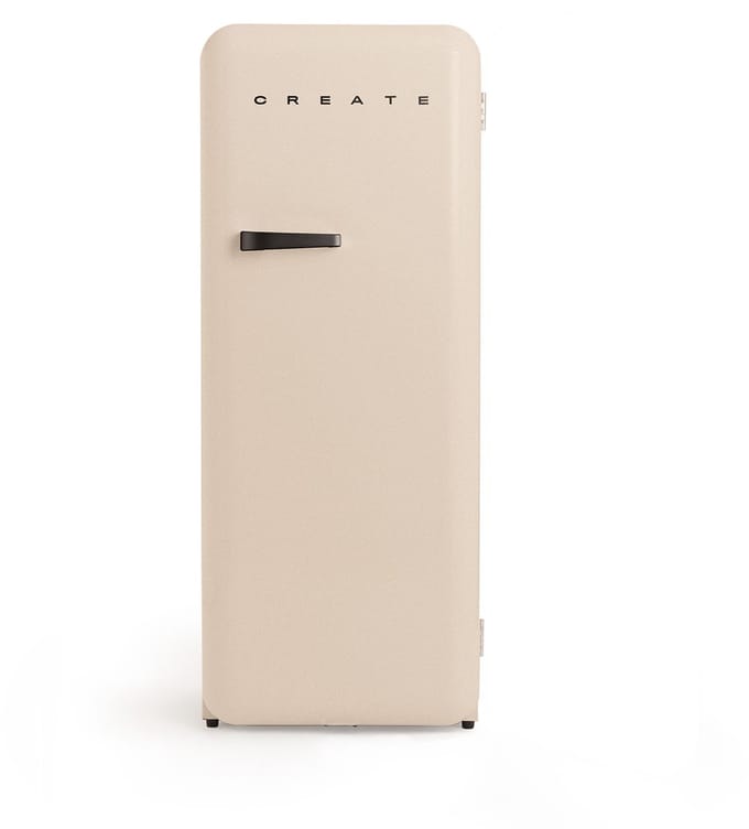 CREATE - Koelkast in retrostijl - Zand - Handvat Zwart - FRIDGE RETRO 281L