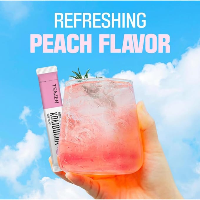 TEAZEN Koreaanse Kombucha Peach - prebiotische thee met perziksmaak