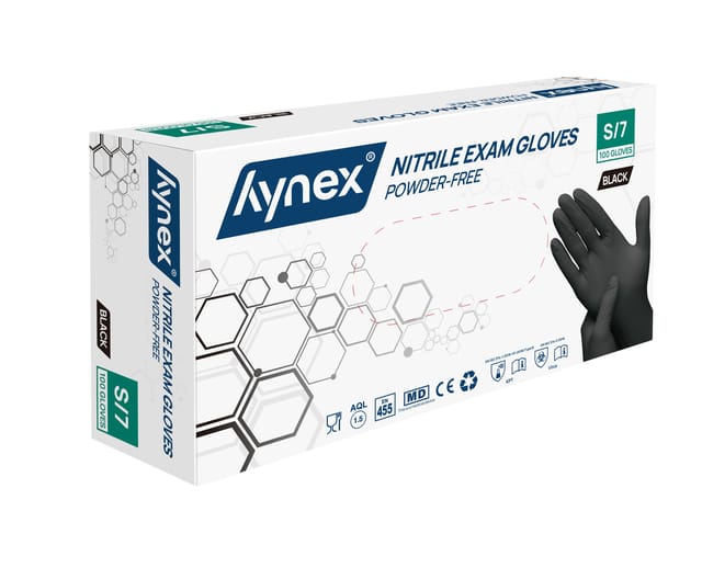 Hynex Nitril Wegwerphandschoenen Zwart - Maat S - 100/doos - 3,5gram - poedervrij