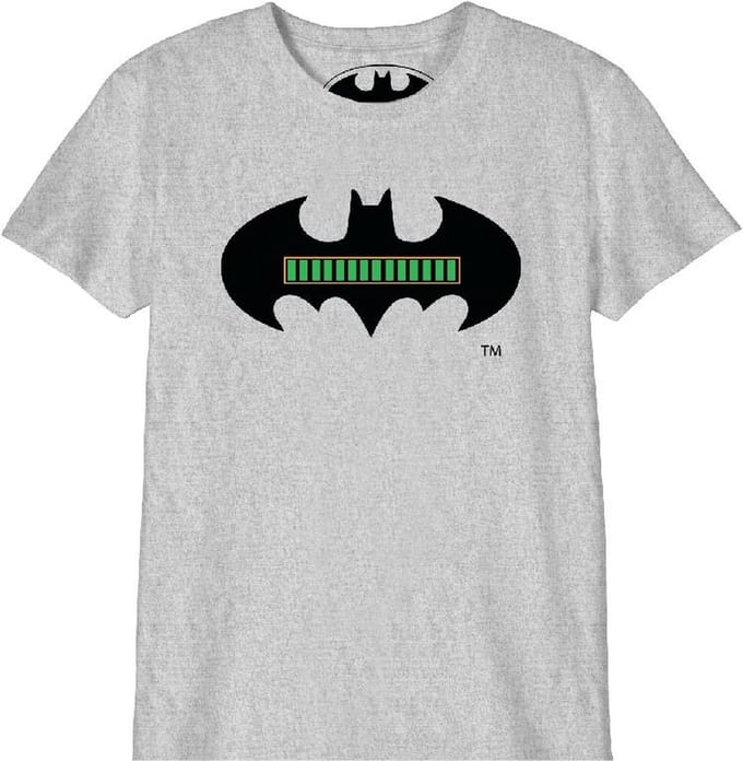 DC Comics - Full Battery Batman Child T-Shirt Grey - 12 Years