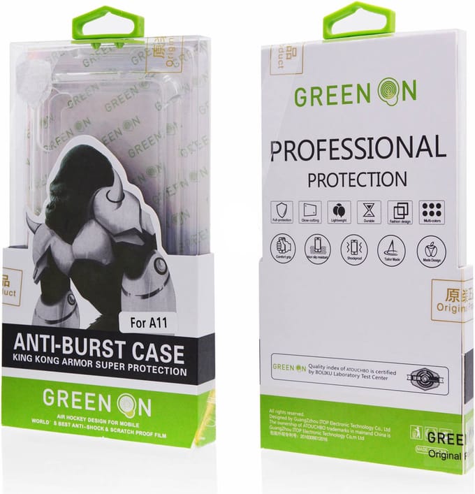 GREEN ON Gorilla Anti Burst Case geschikt voor iPhone 13 Pro Max - Transparant