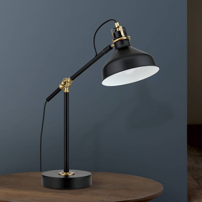 ORION Schiller tafellamp, zwart, metaal, 59 cm, verstelbaar