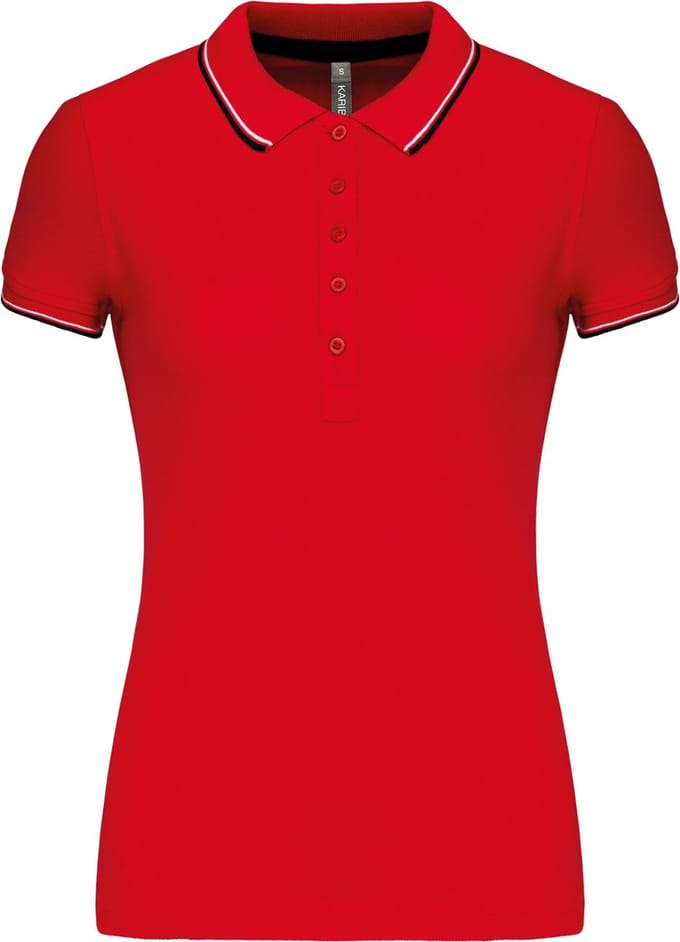 Kariban Damespolo korte mouwen K251 - Red / Navy / White - M