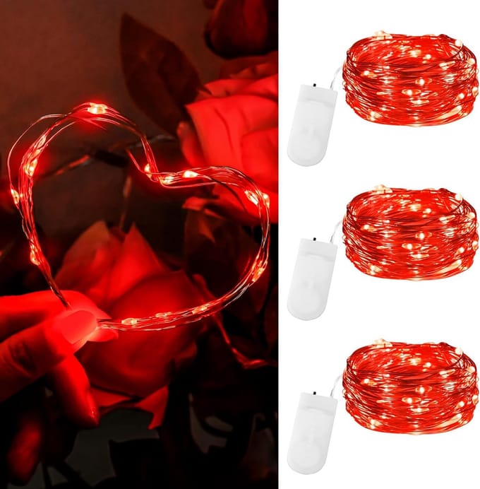 Lichtsnoer Set - Decoratieve Verlichting - Feestelijke Sfeer - Energiezuinig LED - 2 Meter - Rood