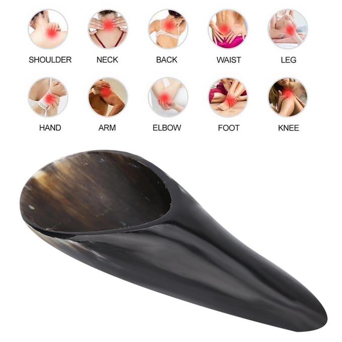 Ossenhoorn schrapplank Lichaamsacupunctuur Massage Spierpijnverlichting Gua Sha-tool black