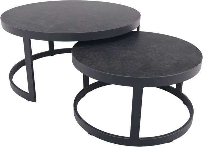 Rhodos koffietafel - set van 2 - antraciet