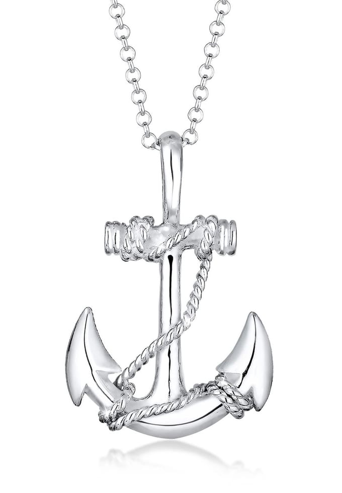 KUZZOI - Halsketting - Anker Seil Maritim 925 Silber - Heren