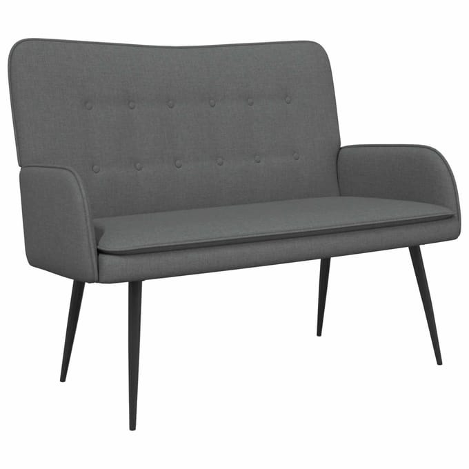 vidaXL - 2-Zits - Sofa - Donkergrijs - 115 - x - 61 - x - 87 - cm - Stof