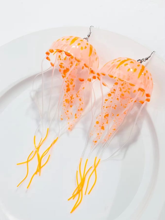 Kwallen - Jellyfish Oorbellen Oranje