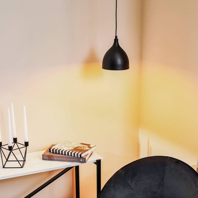 Luminex Hanglamp Nanu van metaal zwart 1-lamp