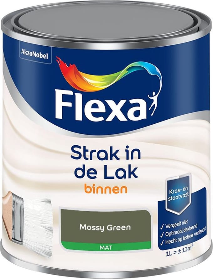 Flexa - Strak In De Lak Binnenlak Mat - Mossy Green - Mengverf - 1 L