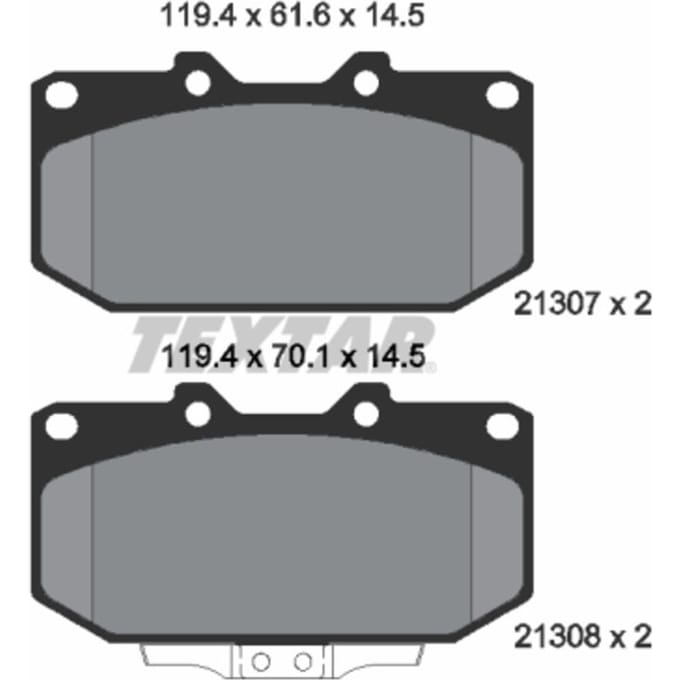 Remblokset TEXTAR 2130701, voor