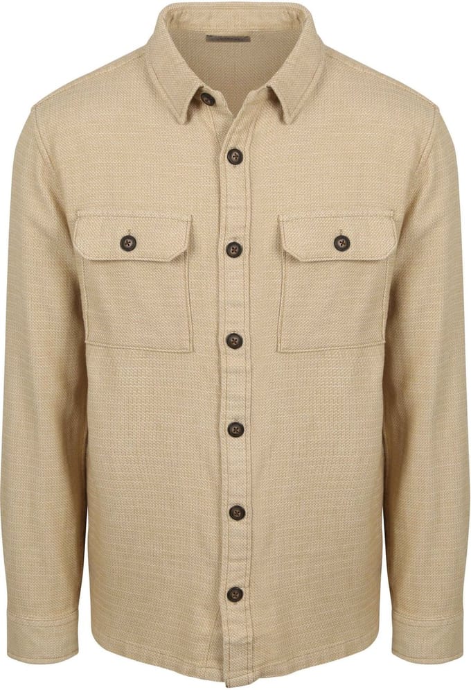 Suitable Overshirt Structure Beige - Maat S - Heren