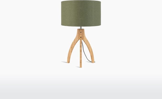 GOOD&MOJO Tafellamp Annapurna - Groen/Bamboe - Ø36cm - Scandinavisch,Bohemian