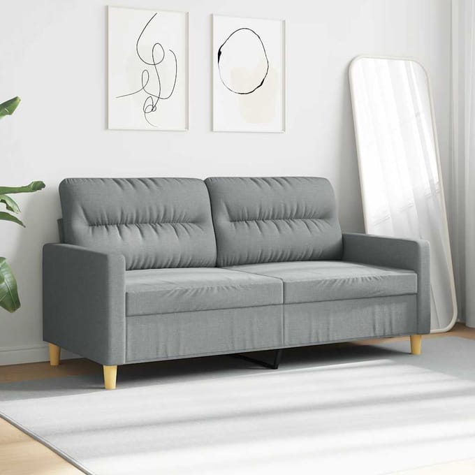 vidaXL - Tweezitsbank - 140 - cm - stof - lichtgrijs