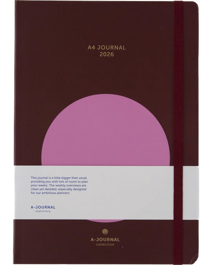 A-Journal - A4 agenda 2026 - 1 week op 2 pagina's - met tijden